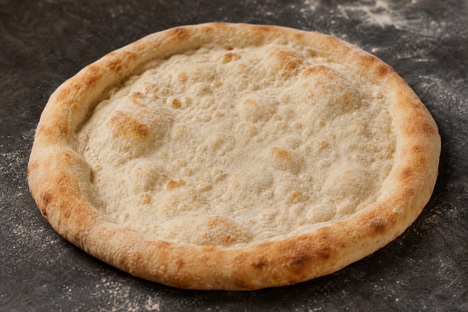 Artisan pizza base ready for topping